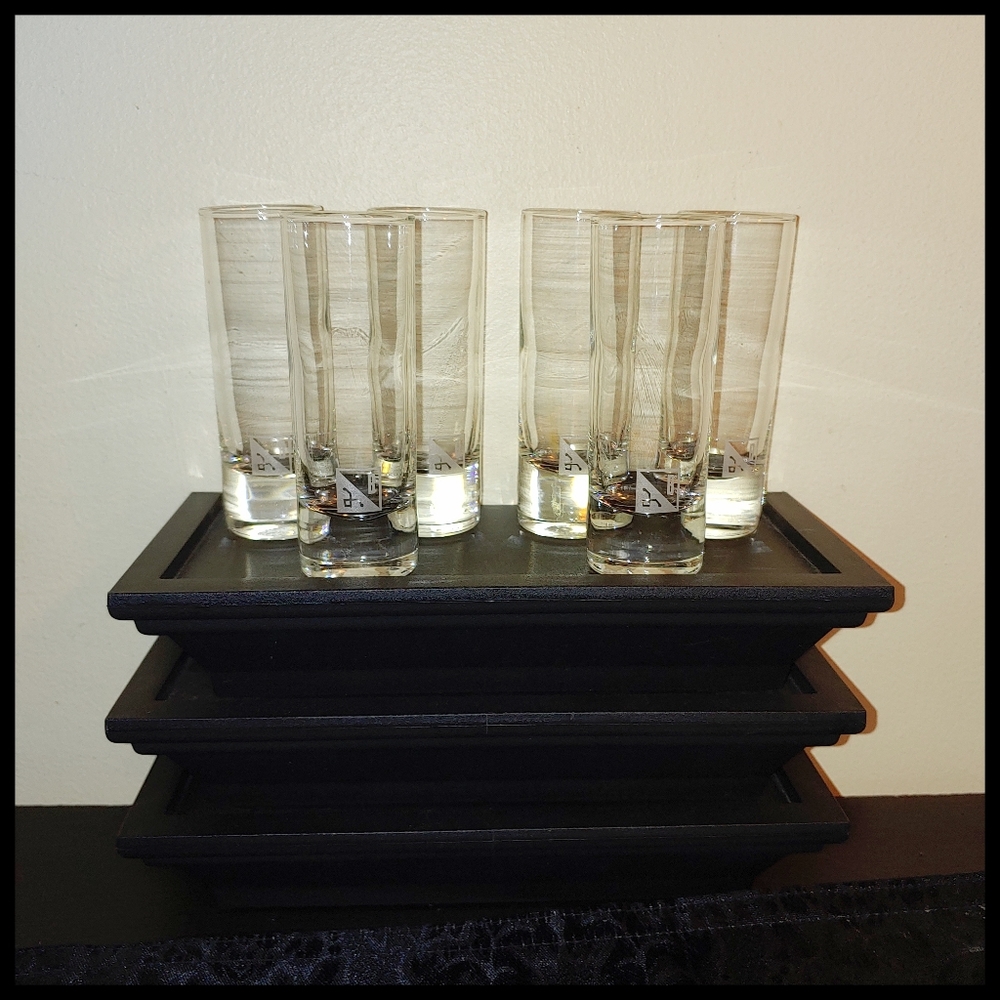 Six Tall Shot Glasses